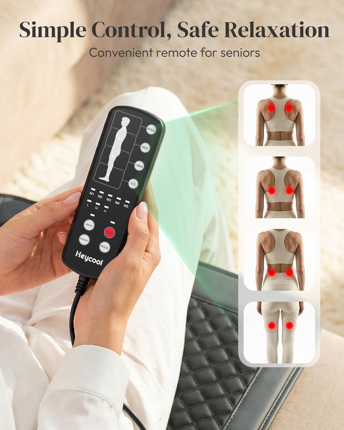 Full Body Massage Mat with Heat, 10-Motor Vibration Massage Pad, Foldable Memory Foam C15455