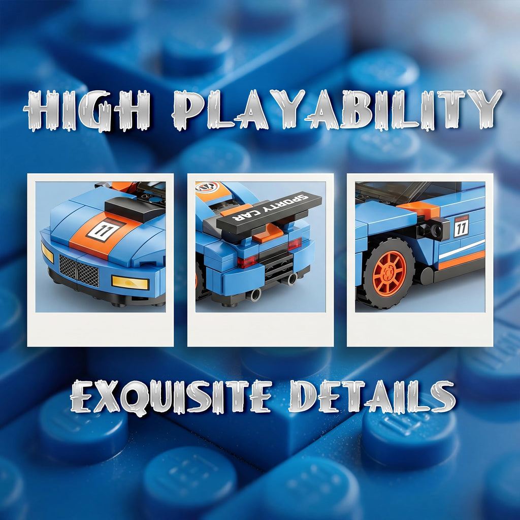 Racing Car Building Toy Set with Container Box V786529