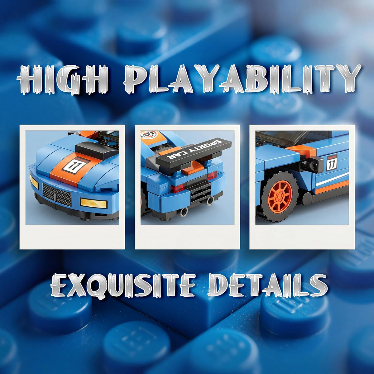 Racing Car Building Toy Set with Container Box V786529
