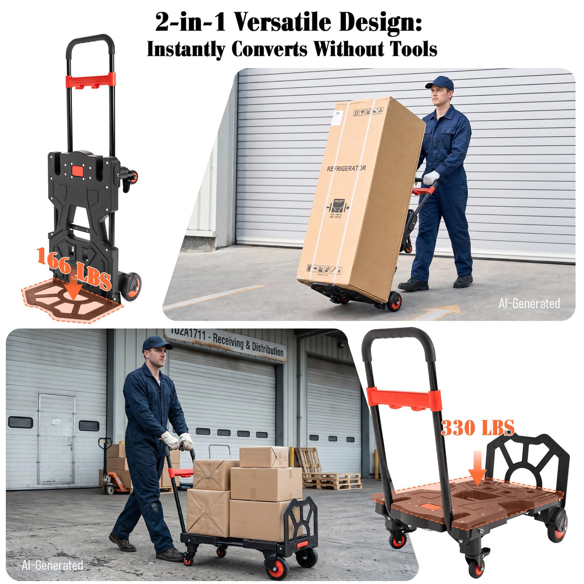 2-in-1 Folding Hand Truck Dolly W5198