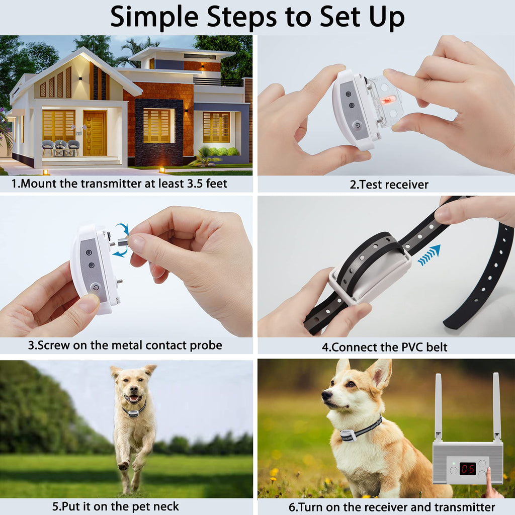 Electric Wireless Dog Fence System with Waterproof Rechargeable Collar Y395034