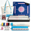166 Deep Engraved Melamine Mahjong Set with Mat and 4 Racks C6247