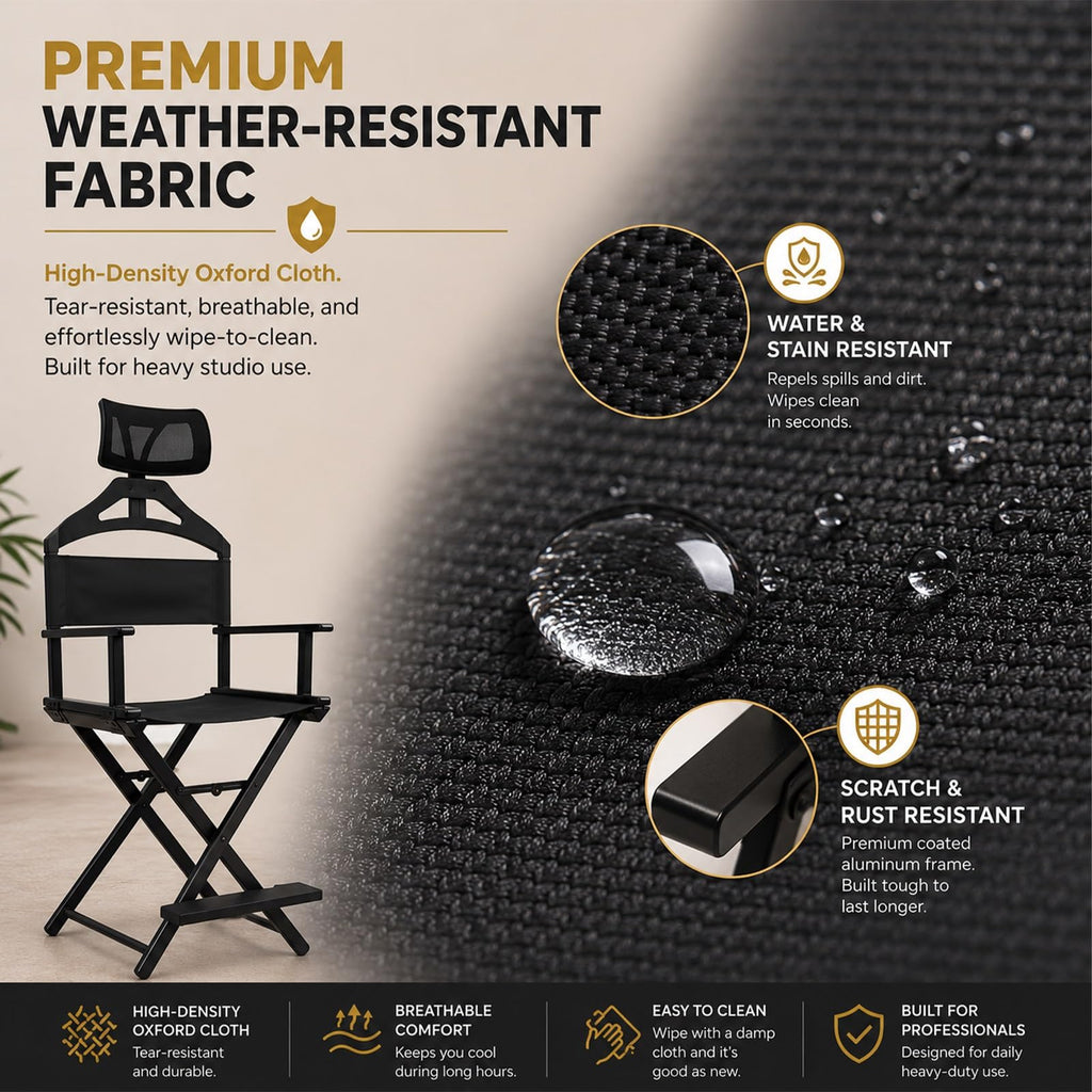 Extra Tall Aluminum Foldable Makeup Artist Chair P673131