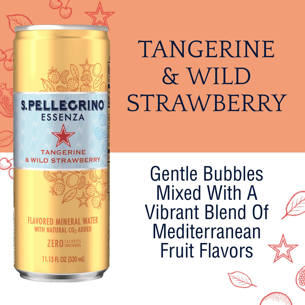 Tangerine & Wild Strawberry Sparkling Water 11.15 Fl Oz (Pack of 8) B6371