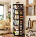 6 Tier Rotating Bookshelf Tower Black S651905
