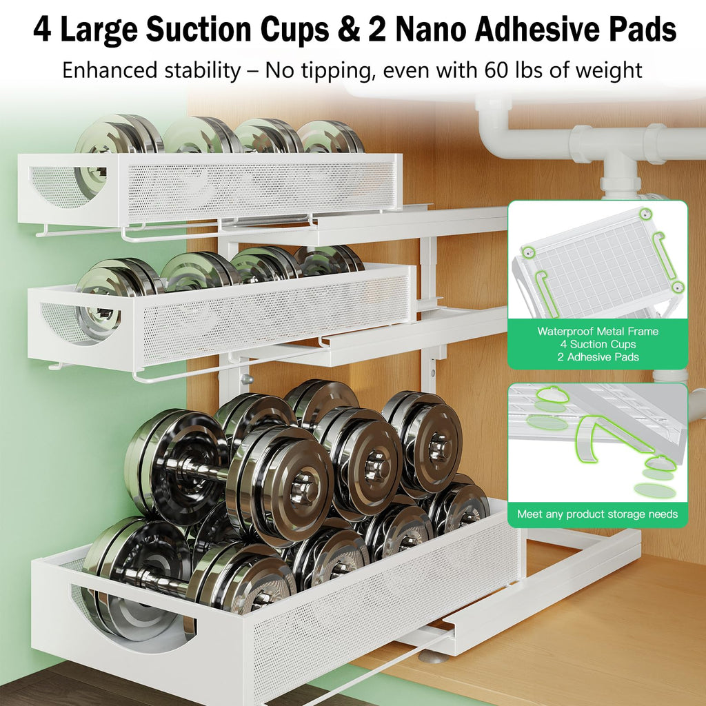 2-Pack 3-Tier Pull Out Under Sink Organizer Q18814