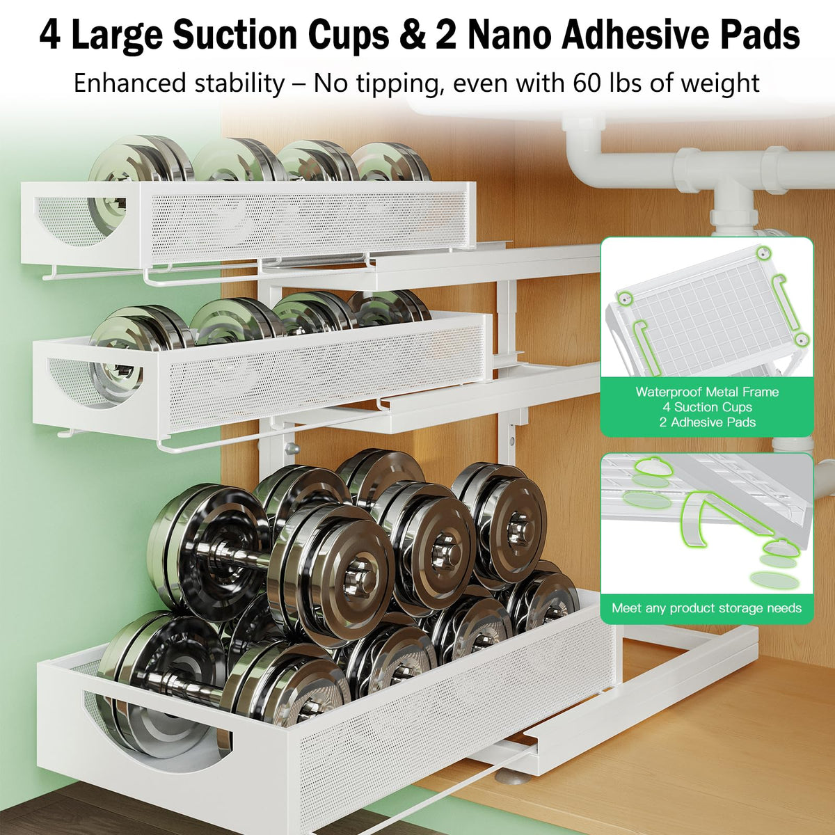 2-Pack 3-Tier Pull Out Under Sink Organizer Q18814