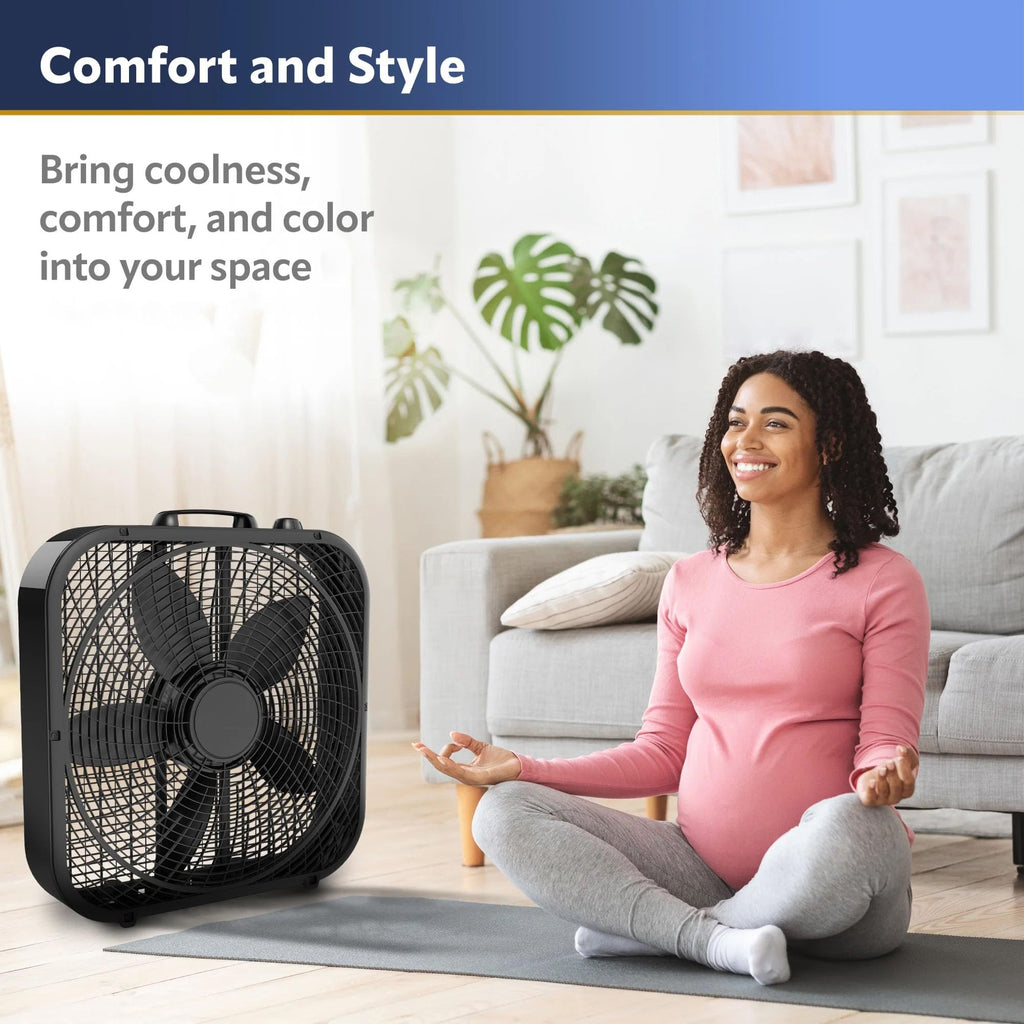 20" Classic Box Fan, 3 Speeds, Black N66921