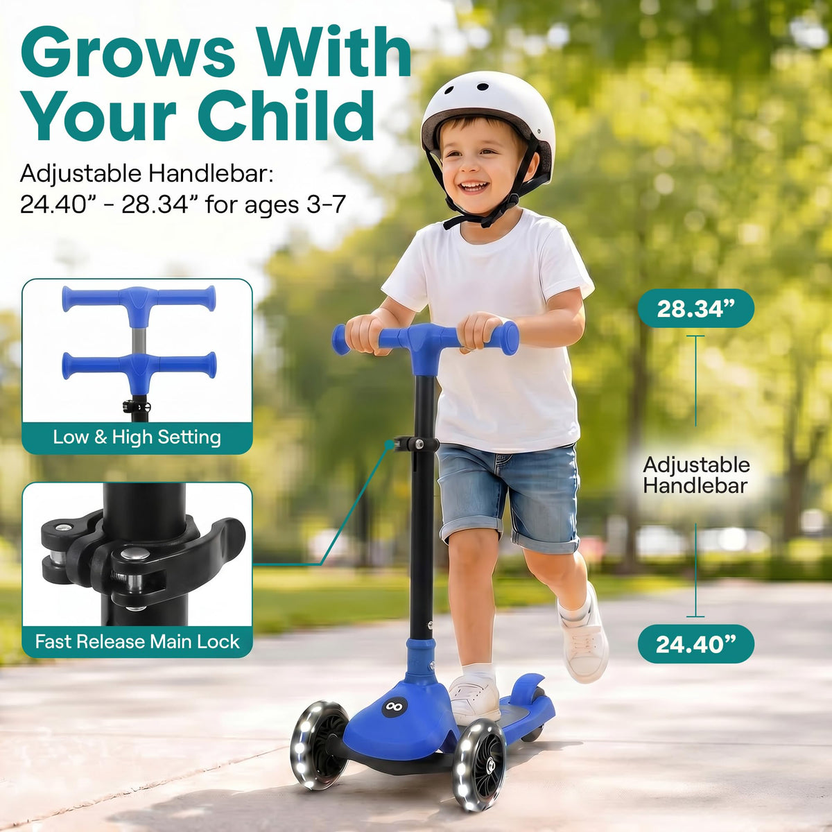 3-Wheel Toddler Scooter with LED Wheels P667