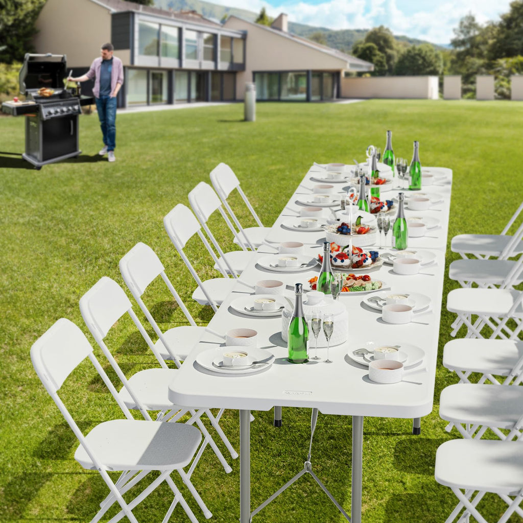 White 6-Foot Portable Plastic Folding Table 2 Pack K75718