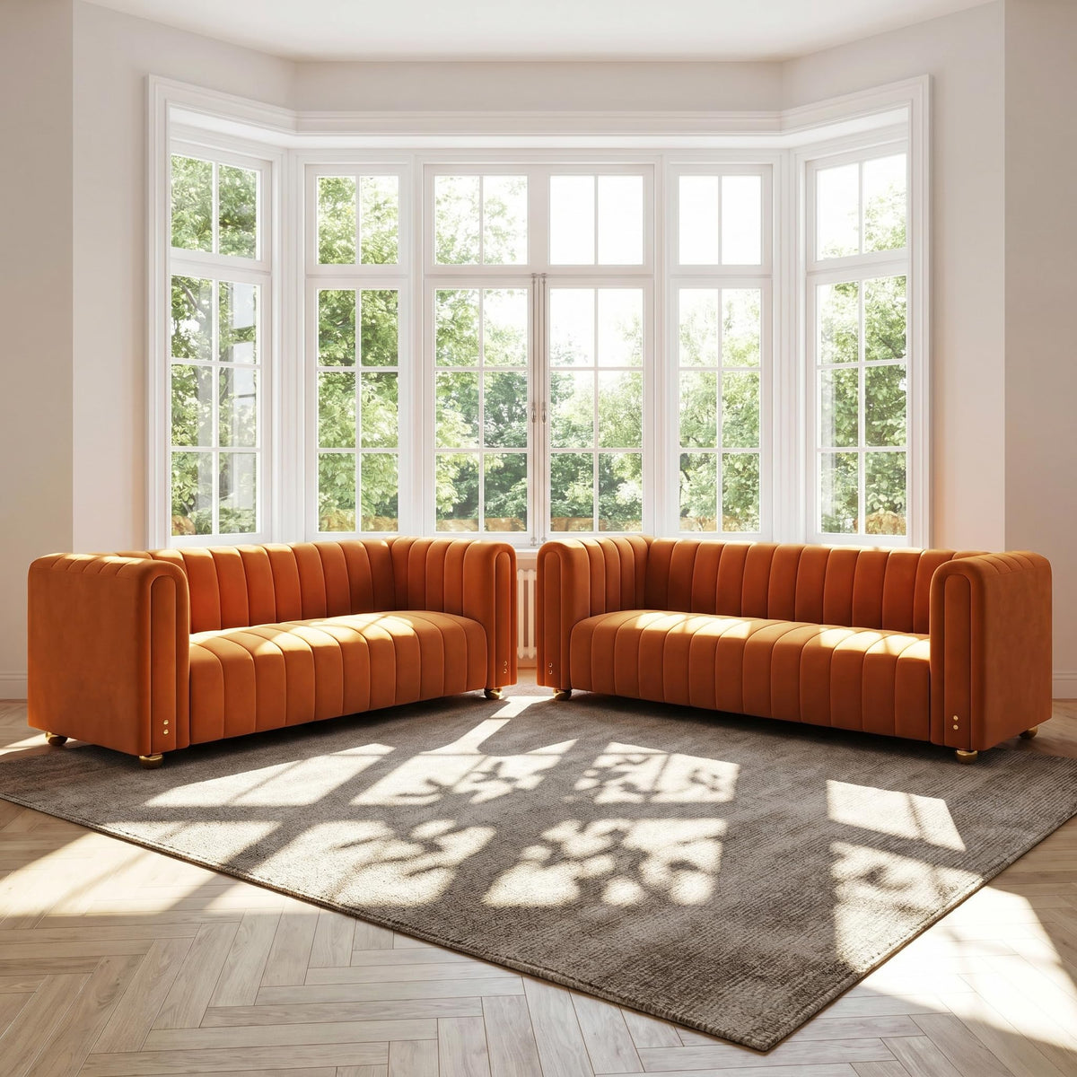 81" Velvet Sofa for 3 Person L7943