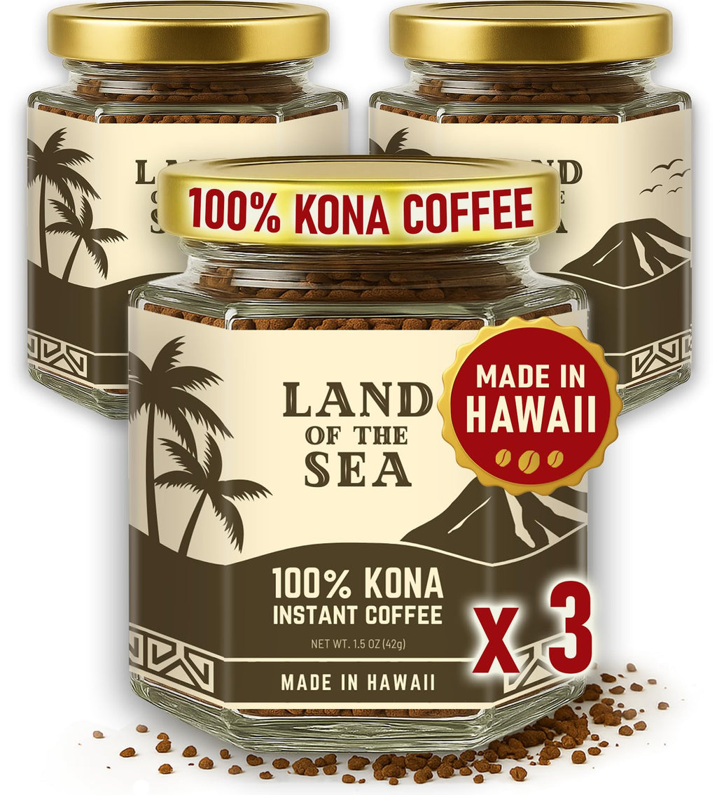 Hawaiian Instant Coffee 3 Packs Medium Roast Freeze Dried Arabica X100