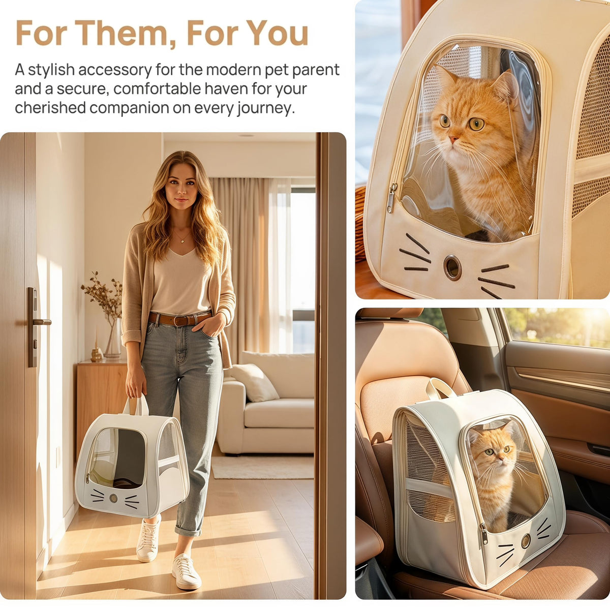 Cat Carrier Backpack, 13.8 Inches L298727