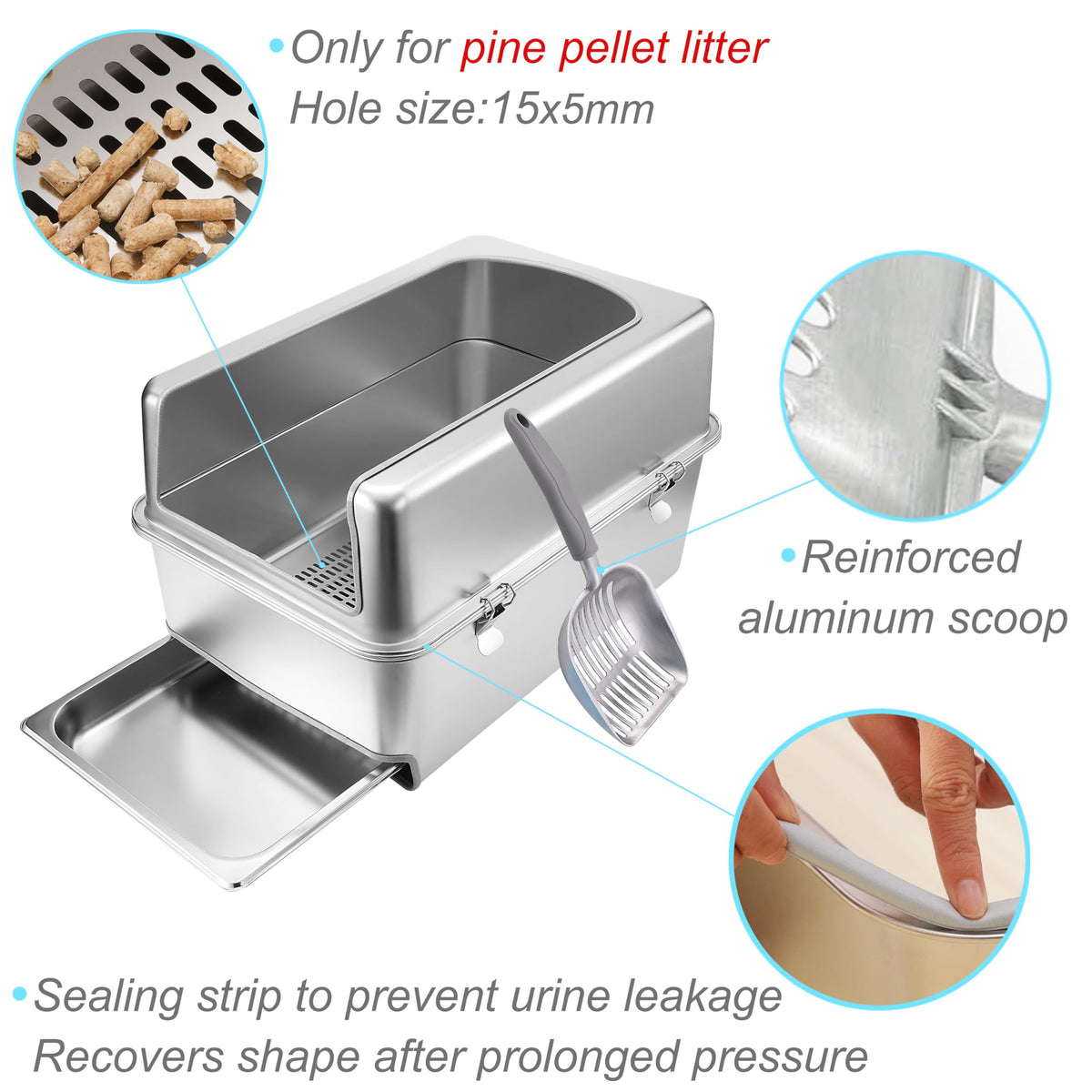 Pull-Out Sifting Cat Litter Box with Lid N747286