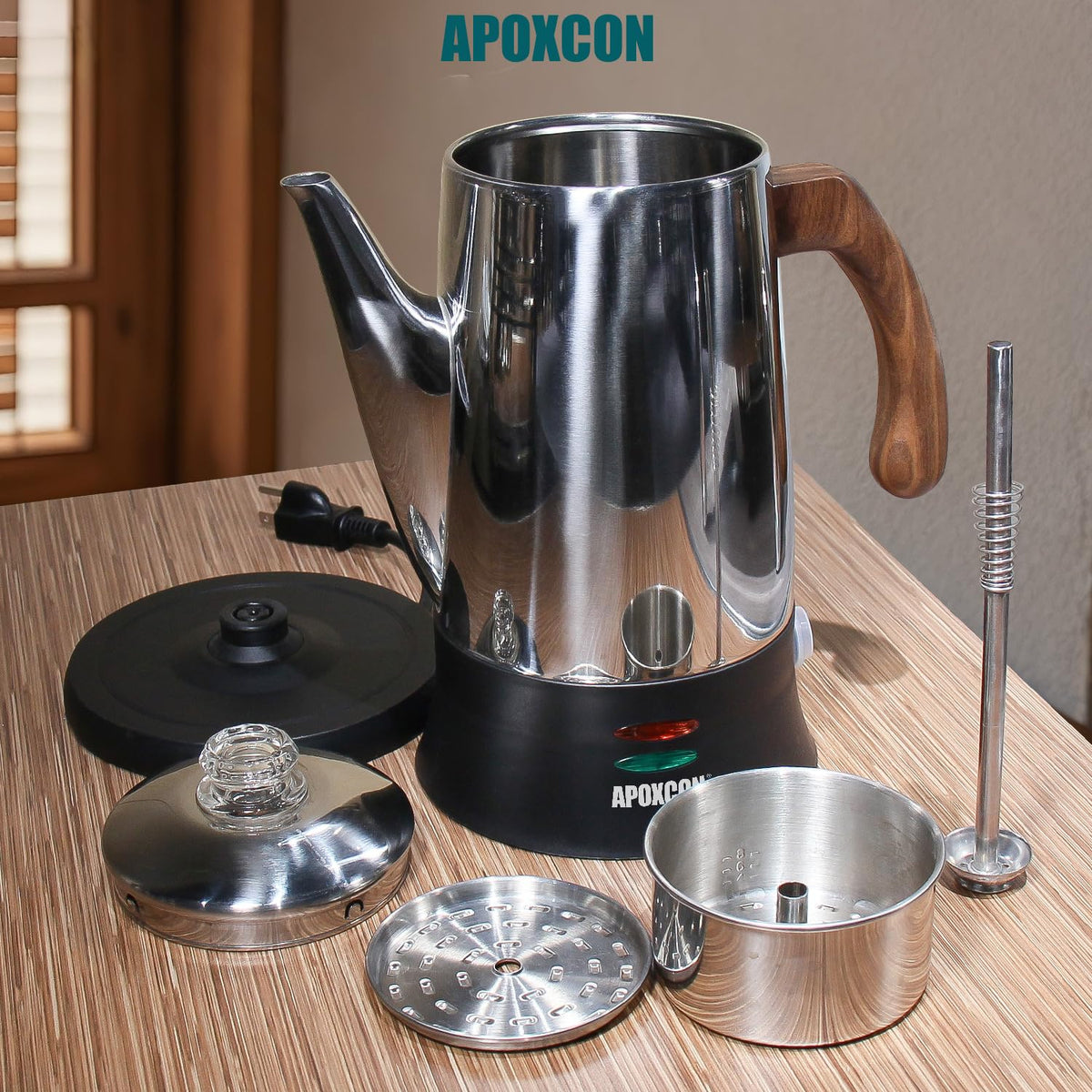 Electric Stainless Steel Coffee Percolator 8 Cup F584637