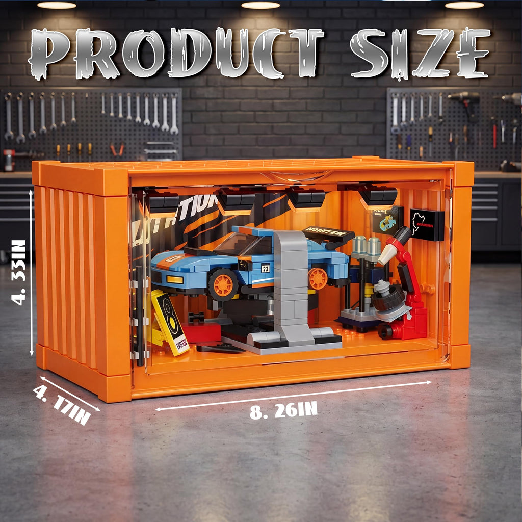 Racing Car Building Toy Set with Container Box V786529