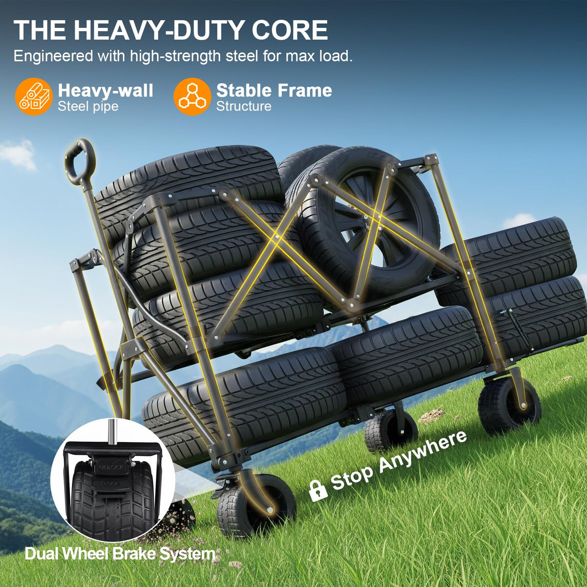 Heavy Duty Collapsible Double Decker Wagon P409150