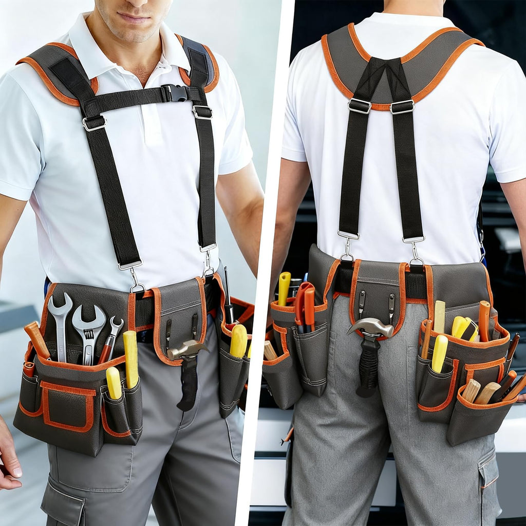 Heavy-Duty Adjustable Tool Belt with Magnetic Tool Kit W3146