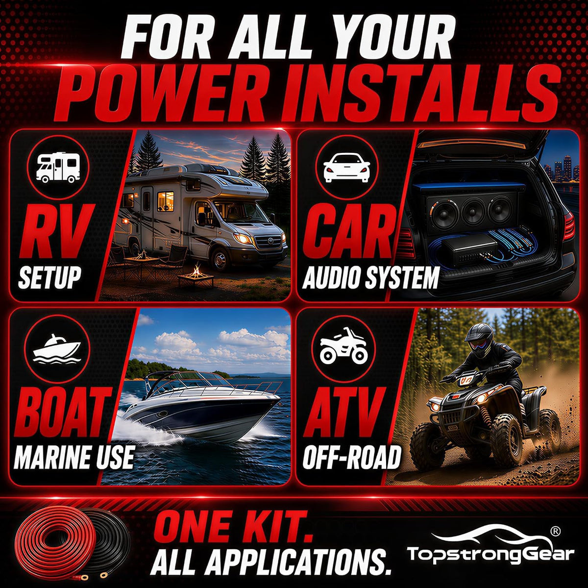 0 Gauge Amp Wiring Kit T201548