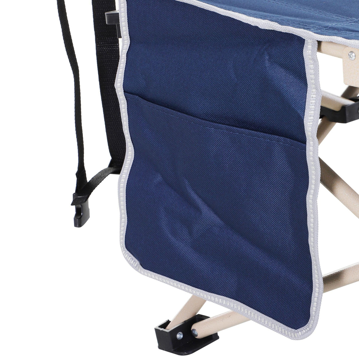 Folding Camping Cot with Carry Bag, Side Pocket, Blue B60882