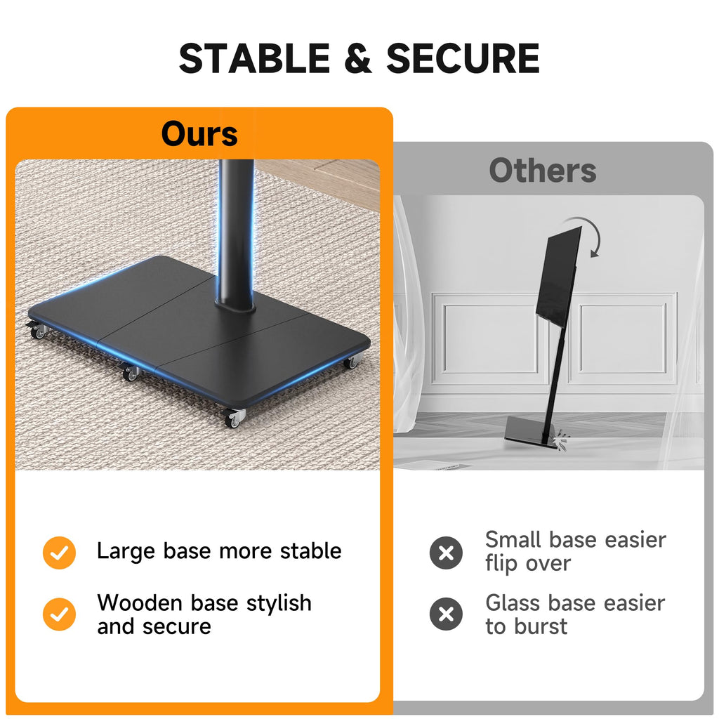 Tall Floor TV Stand for 32-75" TV with Wheels P734