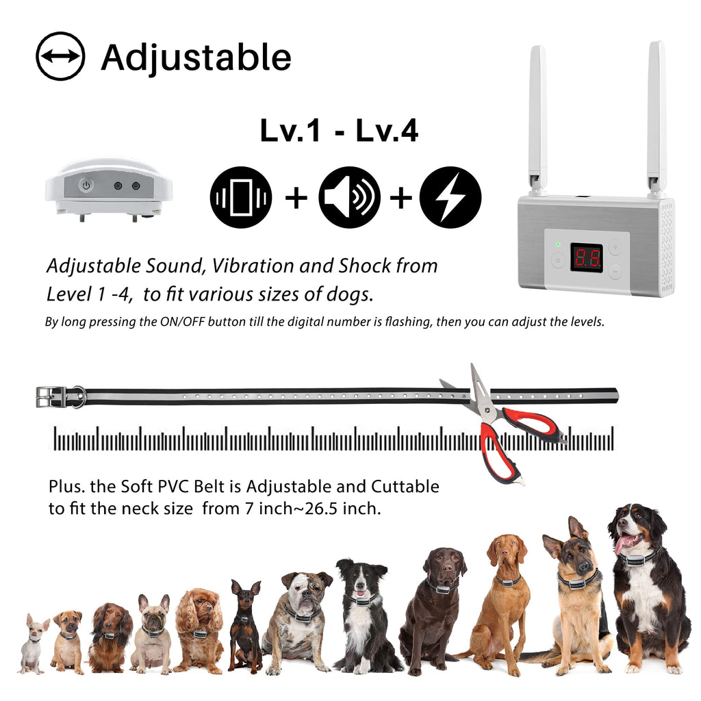 Electric Wireless Dog Fence System with Waterproof Rechargeable Collar Y395034