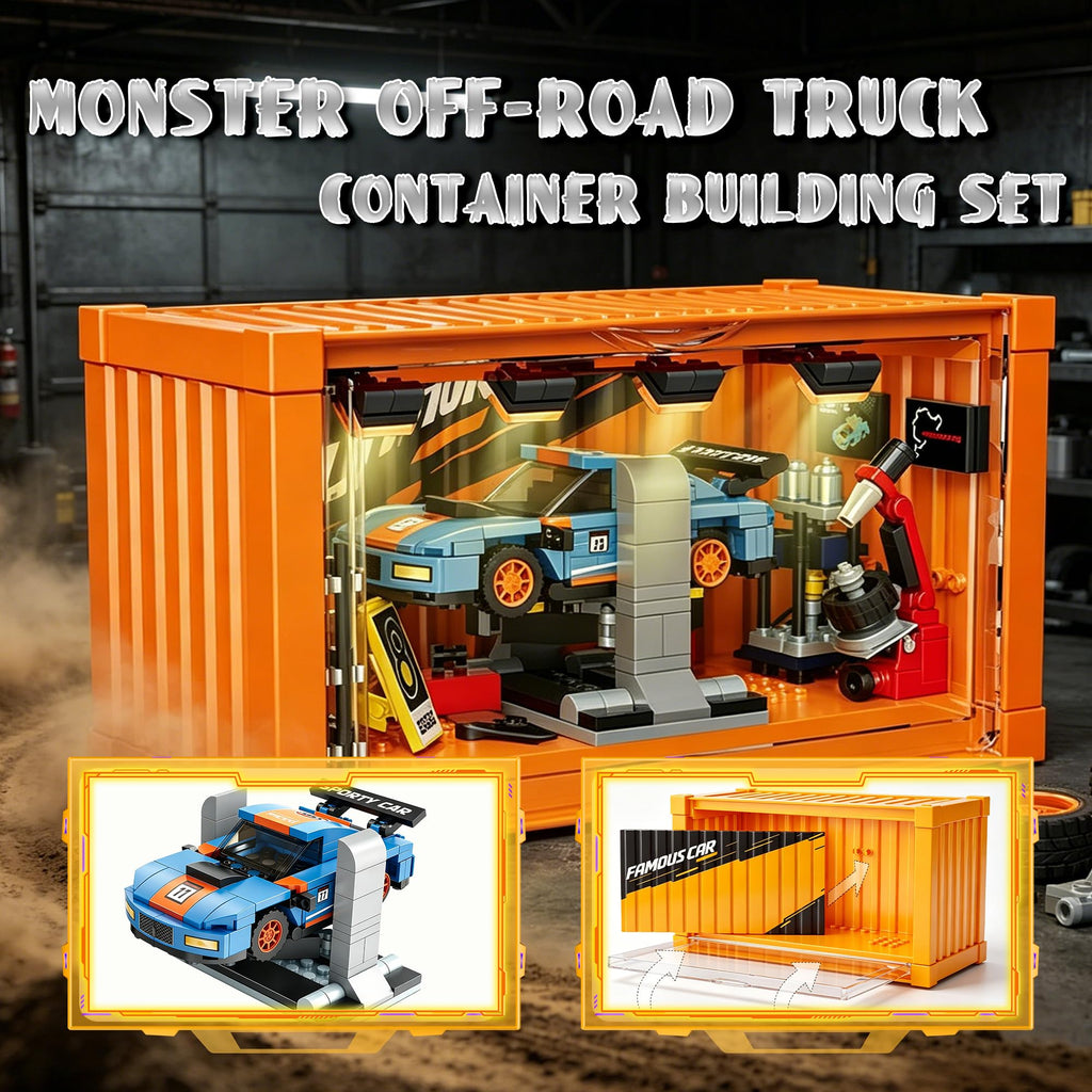 Racing Car Building Toy Set with Container Box V786529