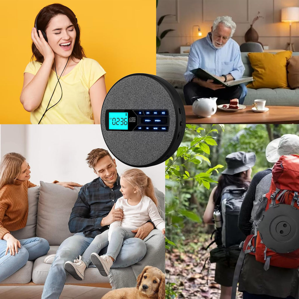 Portable Rechargeable CD Player with Dual Speakers, Black E9199