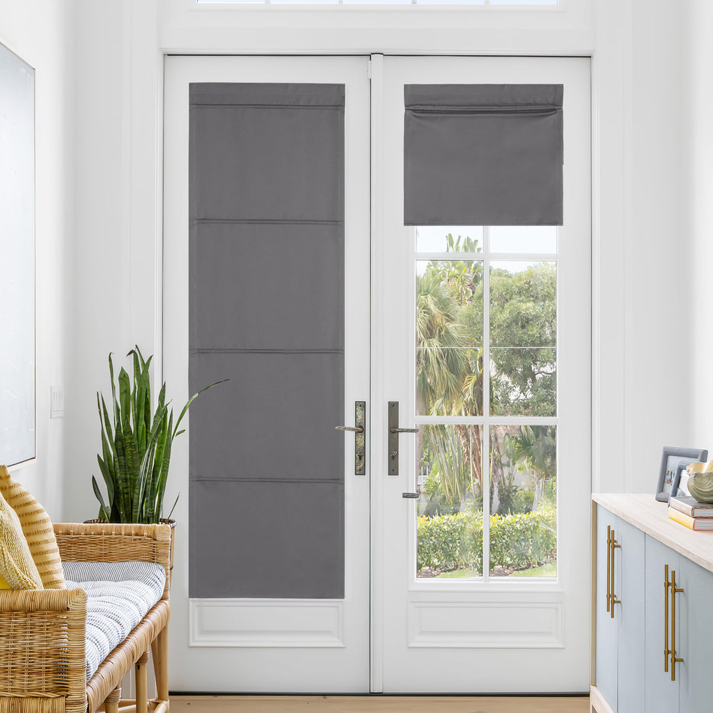 Magnetic Roman Shade Blackout Door Curtain E418