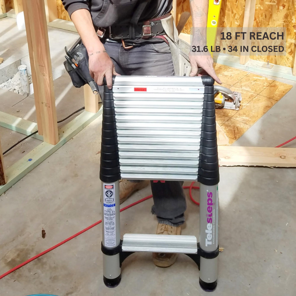 Telescoping Extension Ladder 14.5 ft 300 lb I298