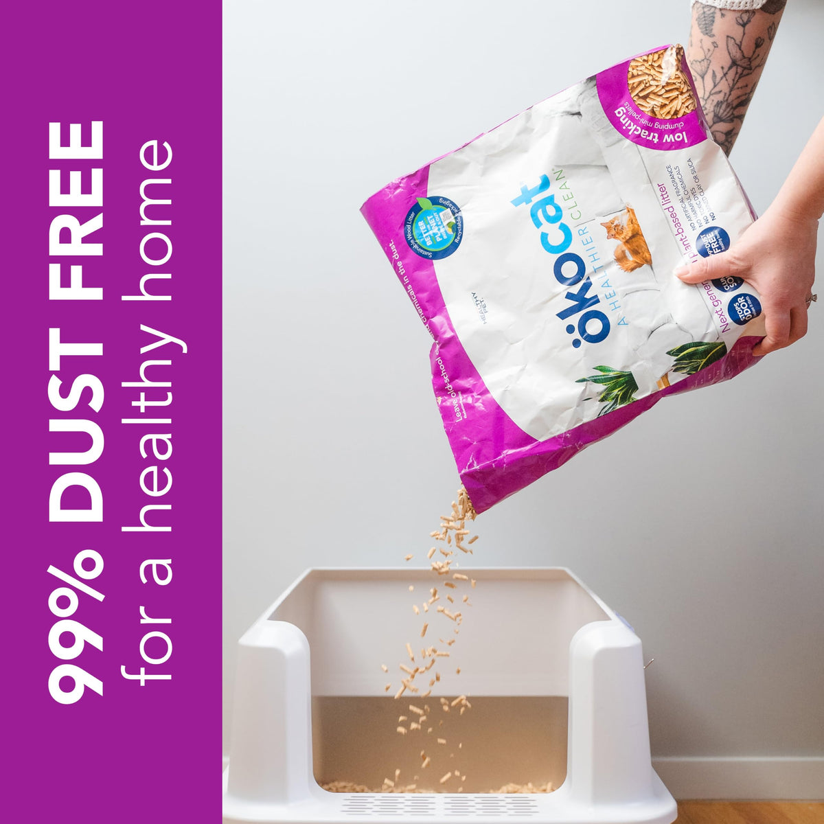 Unscented Wood Clumping Cat Litter Mini-Pellets 18.6 pounds M1505