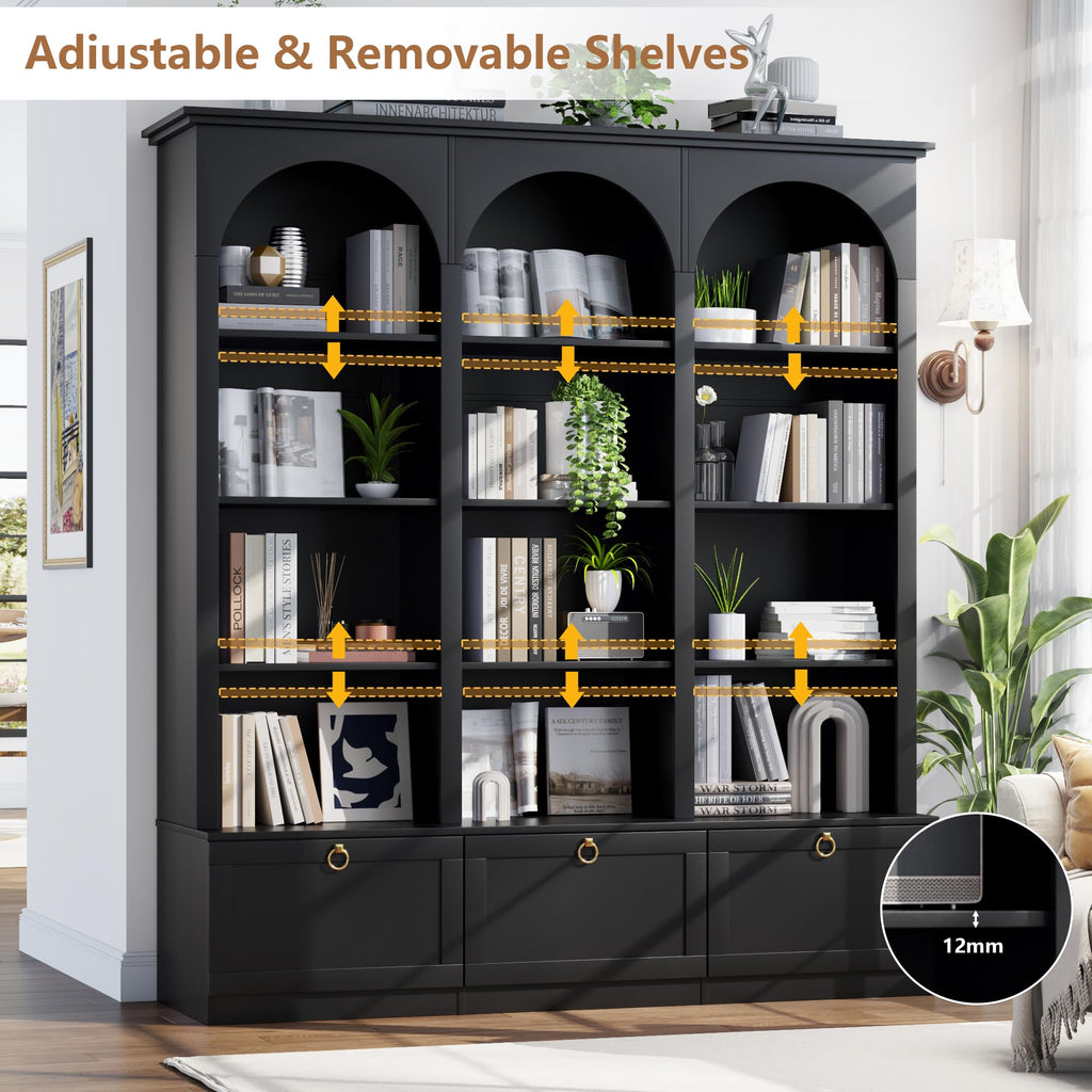 71" Tall 5-Tier Bookcase with Doors F133