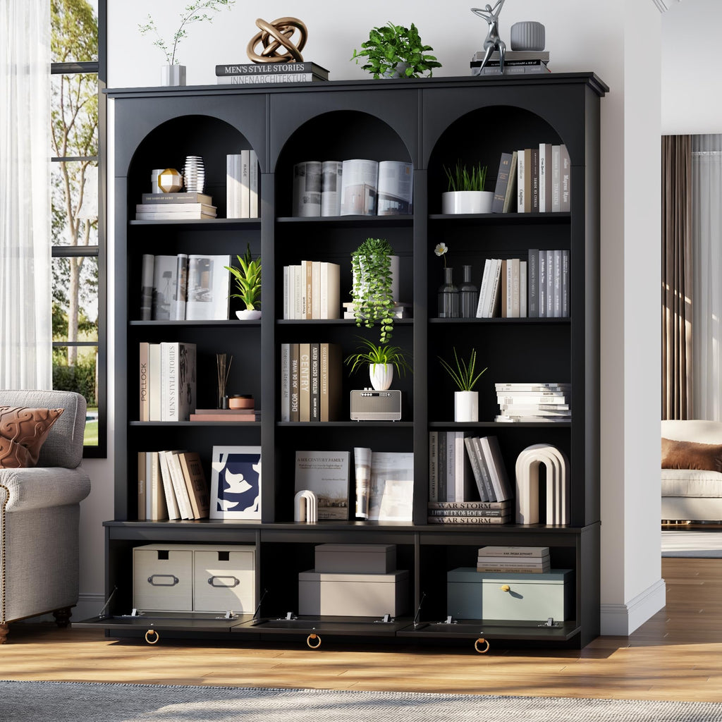 71" Tall 5-Tier Bookcase with Doors F133