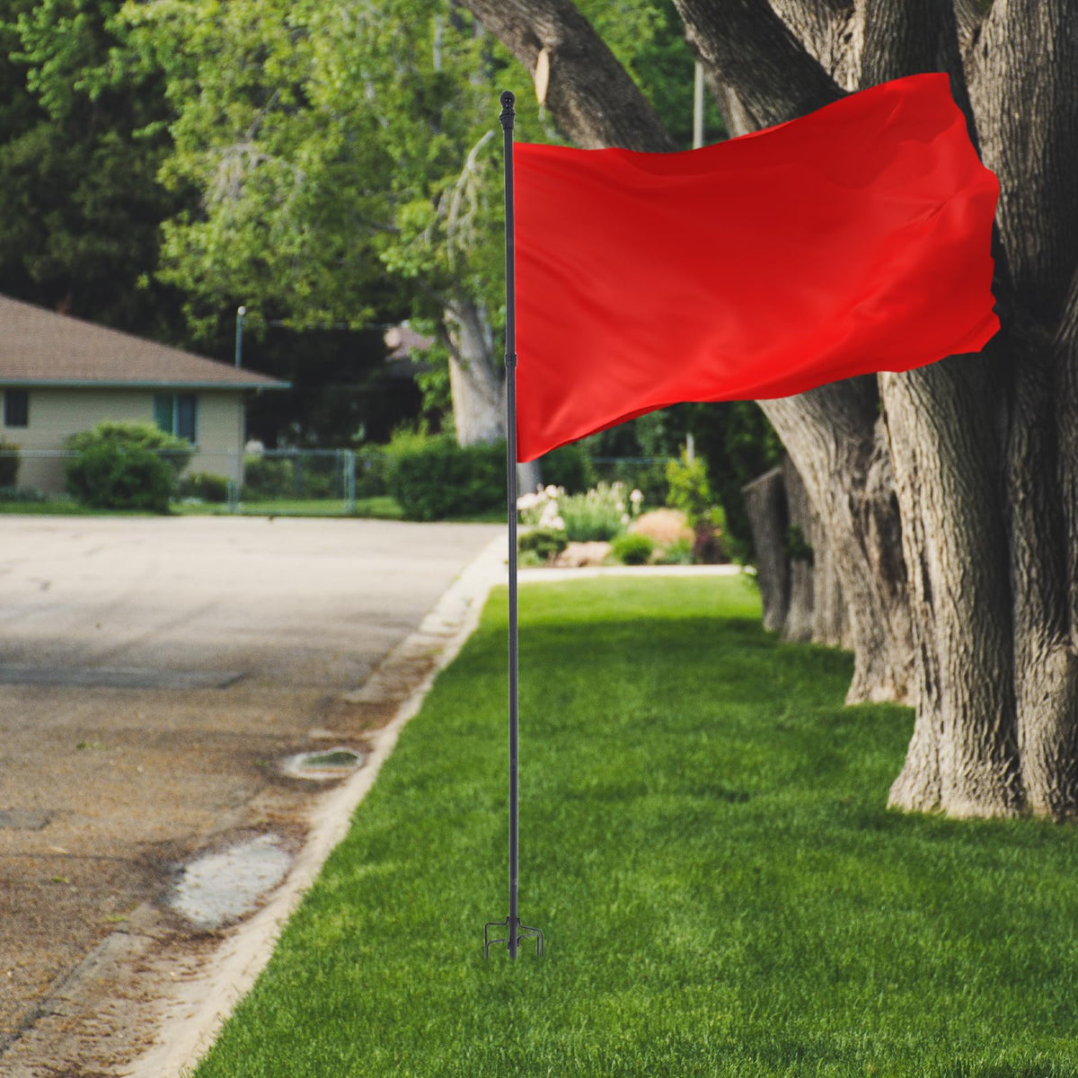 Stainless Steel In Ground Flag Pole with 5 Prongs Base B139