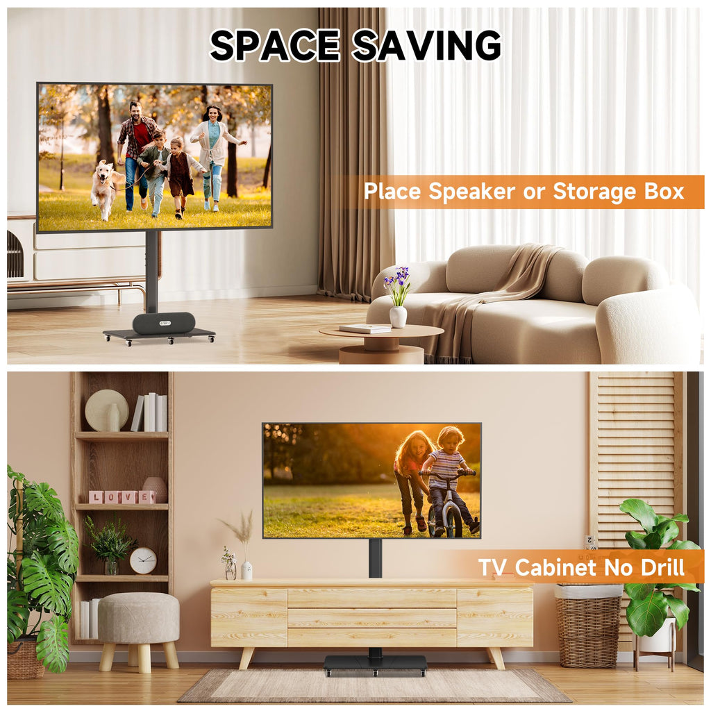 Tall Floor TV Stand for 32-75" TV with Wheels P734