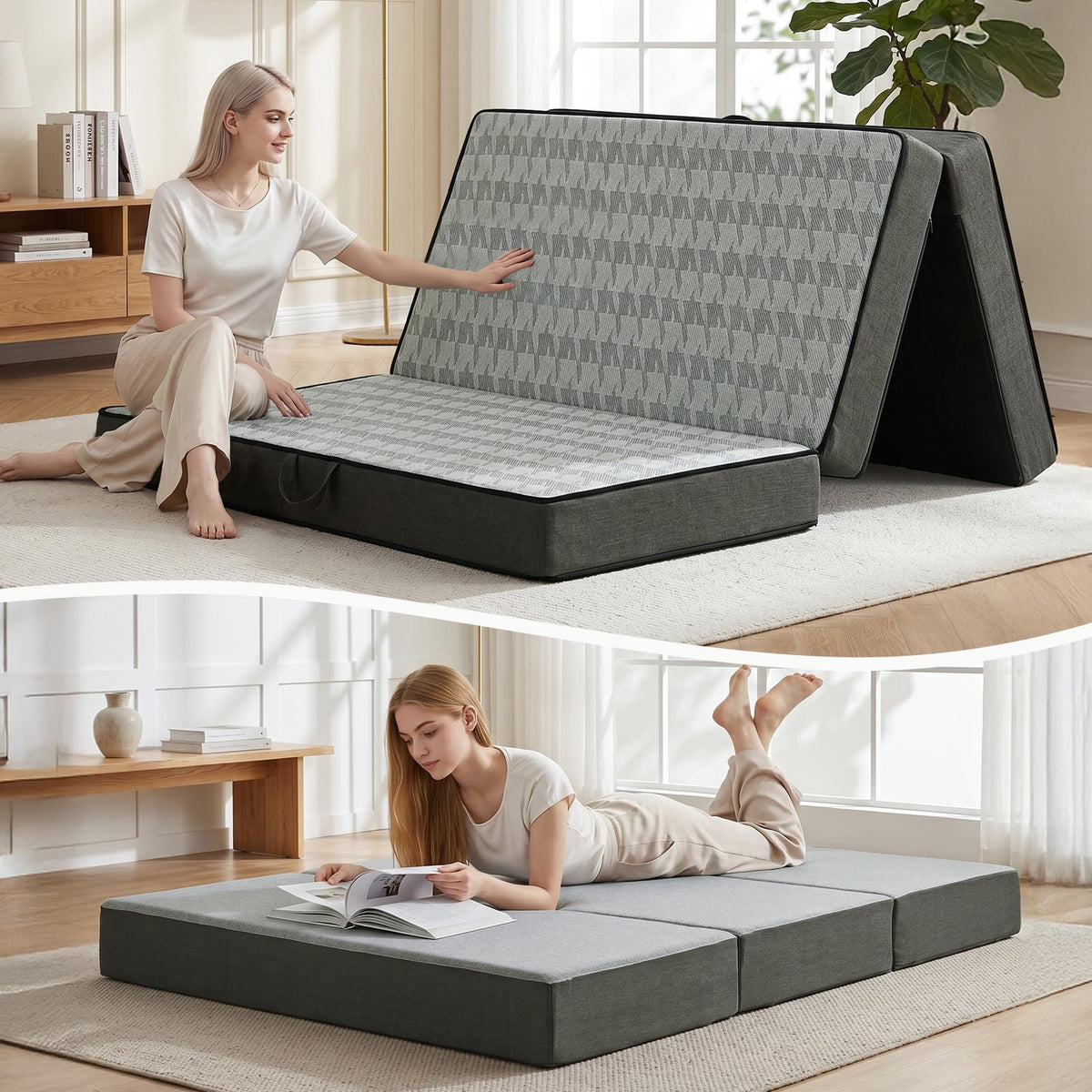 6" Trifold Full Size Memory Foam Mattress K137