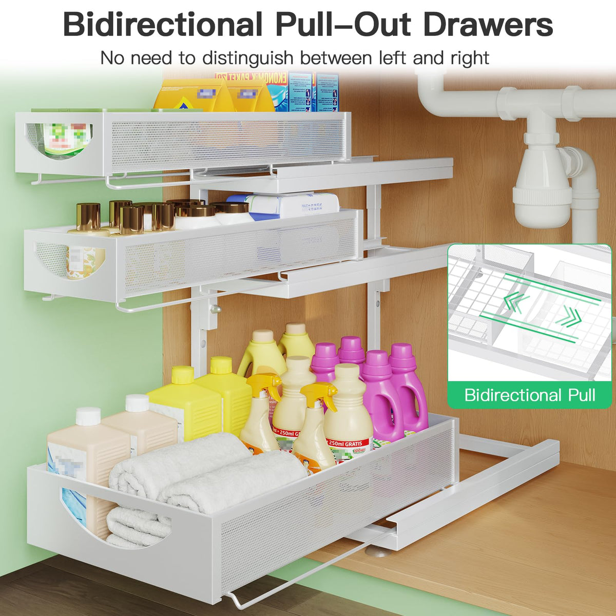 2-Pack 3-Tier Pull Out Under Sink Organizer Q18814