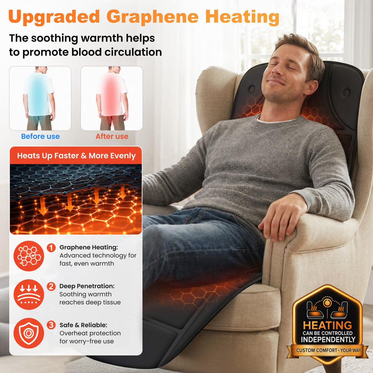 Full Body Massage Mat with Heat I9258