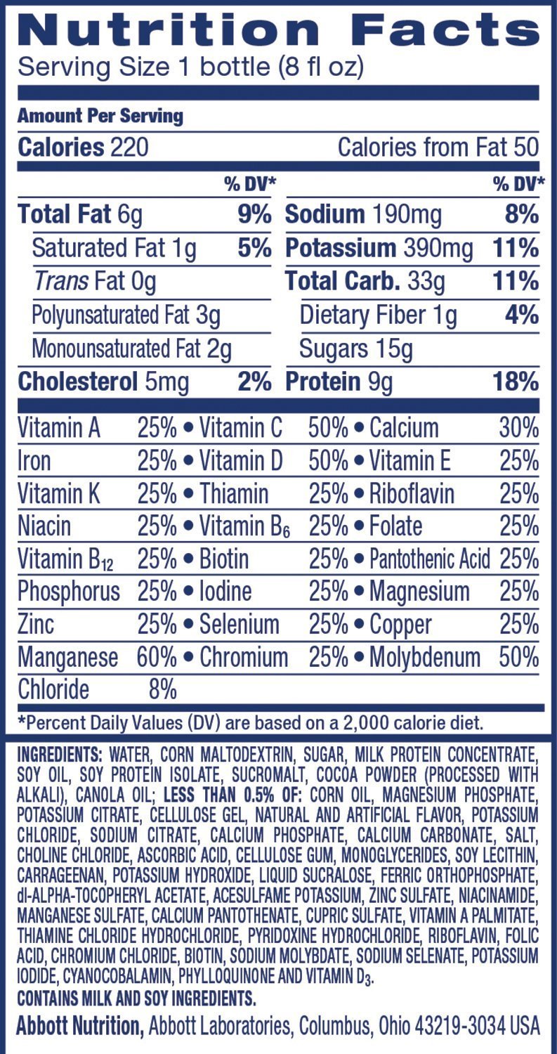Original Nutrition Shake Milk Chocolate 8 Ounces 12 Count V3885
