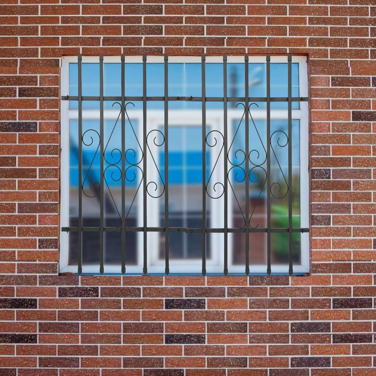 Black 24" x 36" 2 Packs Window Security Bars C6110