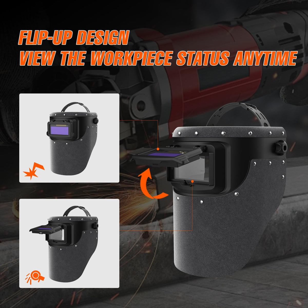 Leather Auto Darkening Welding Helmet Z258