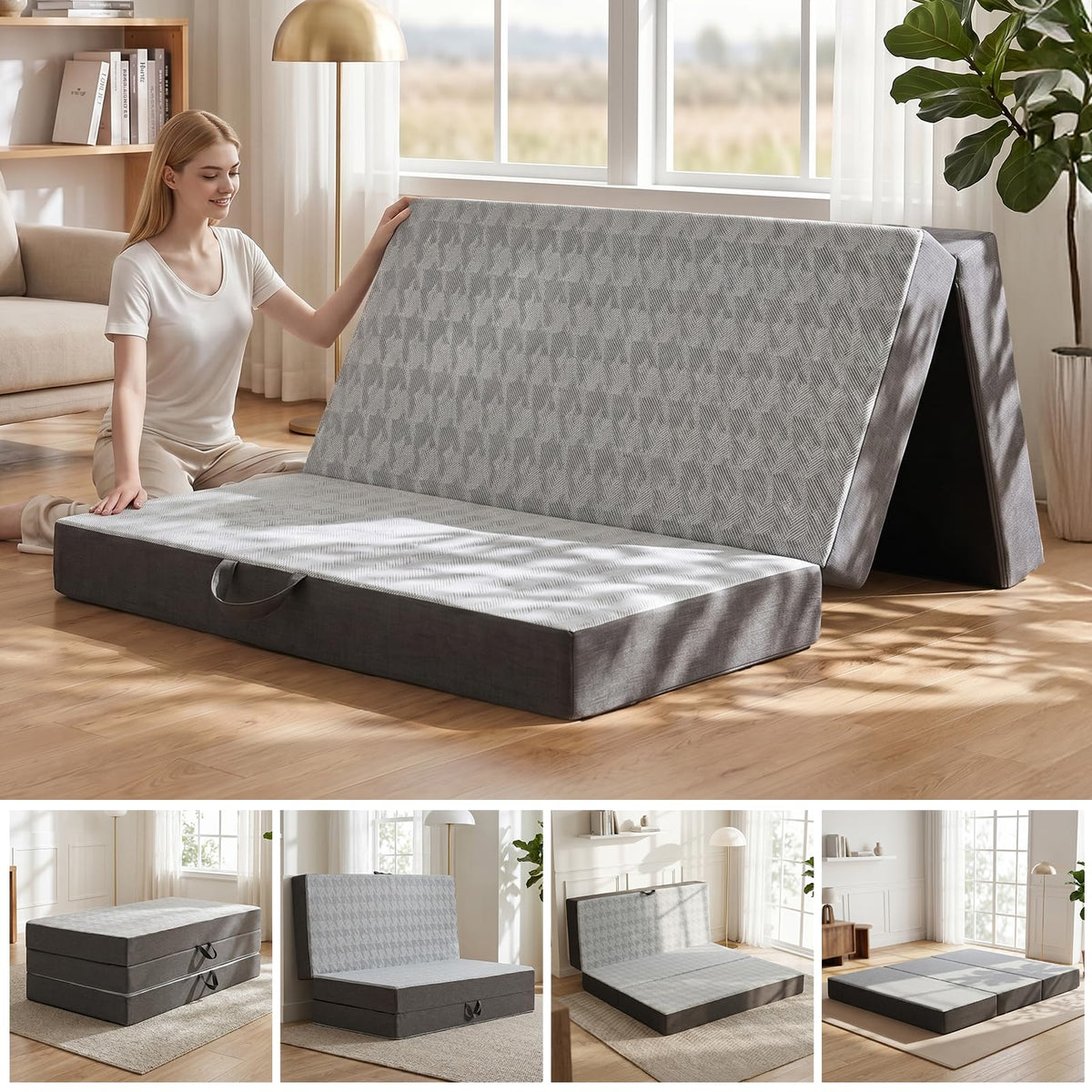 6" Trifold Full Size Memory Foam Mattress K137
