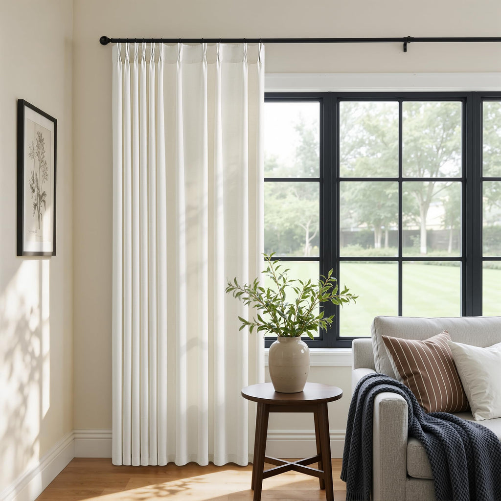 70 Inch Pinch Pleated Semi Sheer Curtains Q5660