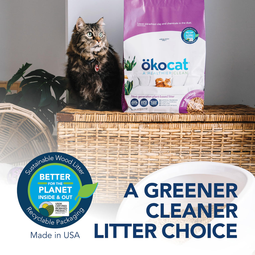 Unscented Wood Clumping Cat Litter Mini-Pellets 18.6 pounds M1505