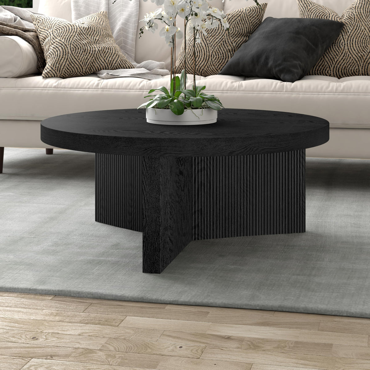 36" Scandinavian Fluted Coffee Table O9717