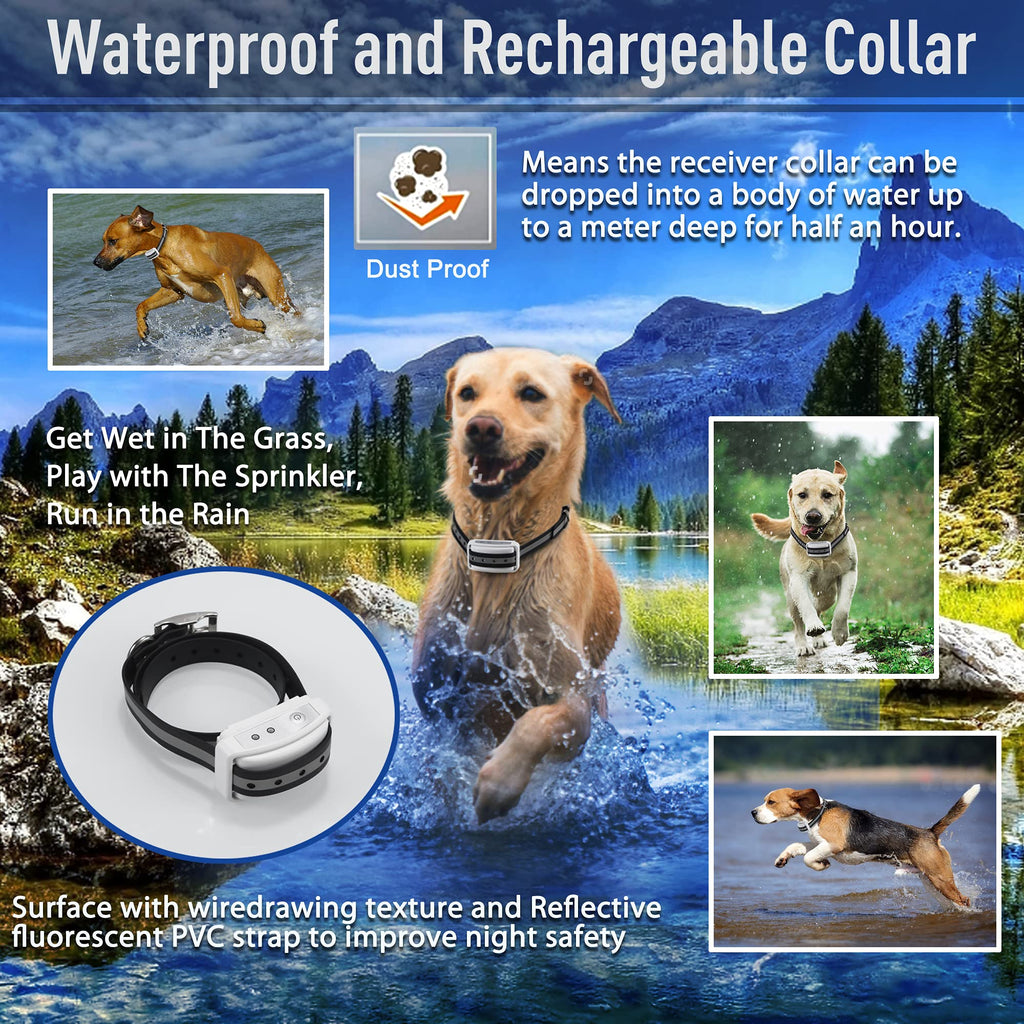 Electric Wireless Dog Fence System with Waterproof Rechargeable Collar Y395034