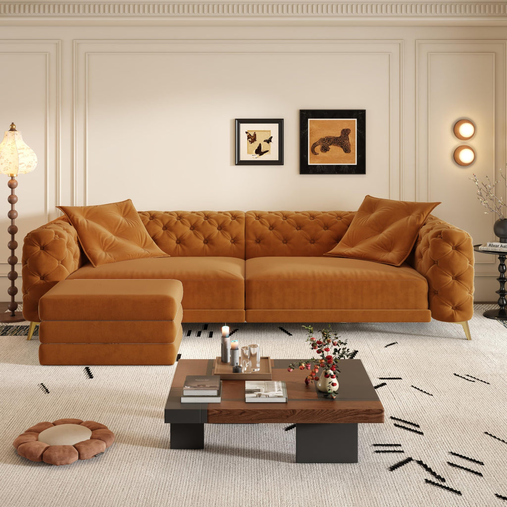 Convertible Sleeper Sofa with Ottoman B662