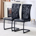 PU Leather Dining Chairs Set of 2 Upholstered High Back J67553
