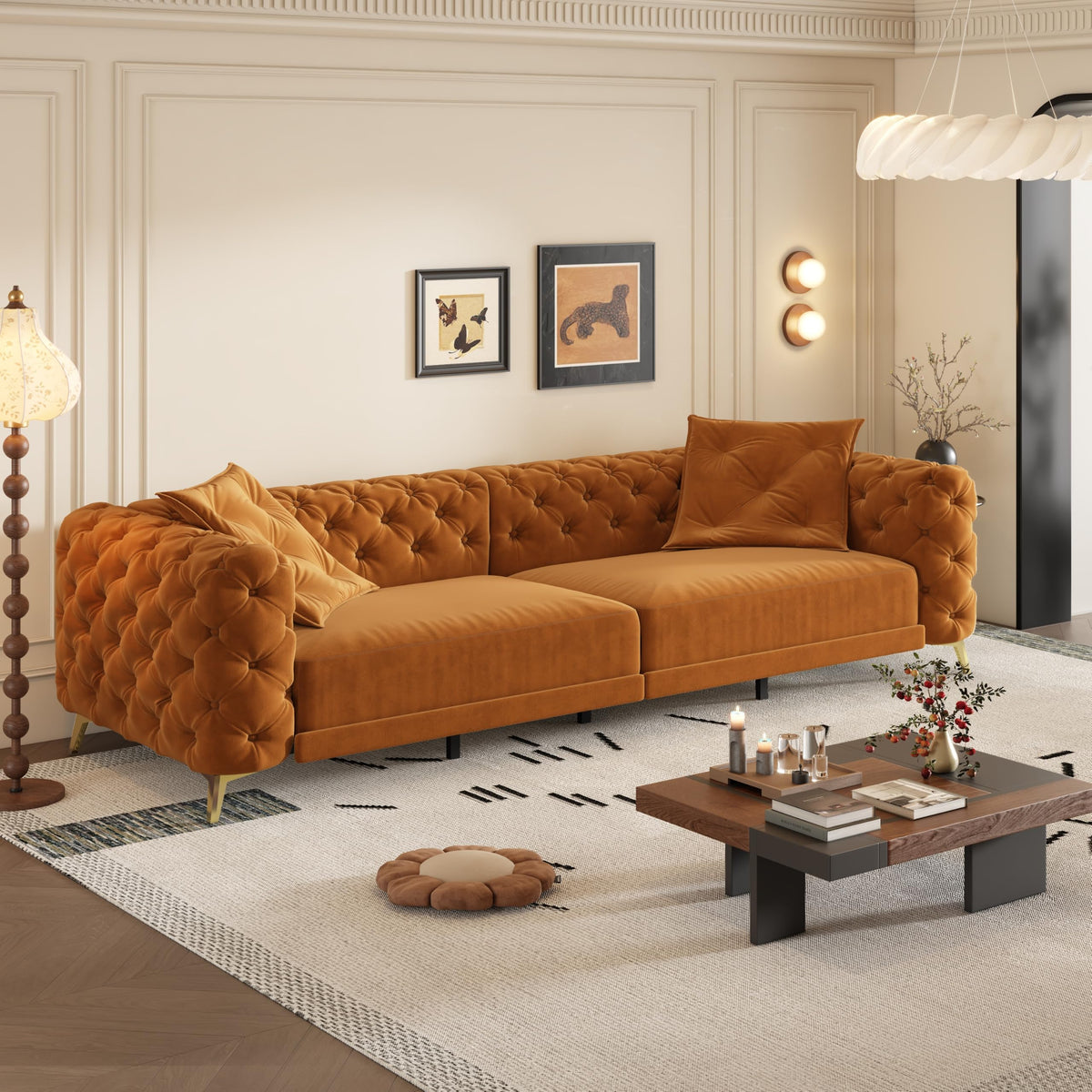 Convertible Sleeper Sofa with Ottoman B662