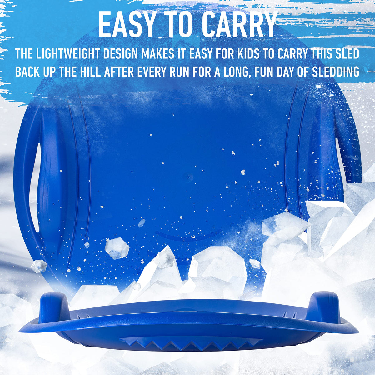 Kids Plastic Snow Sled with Handles F339611